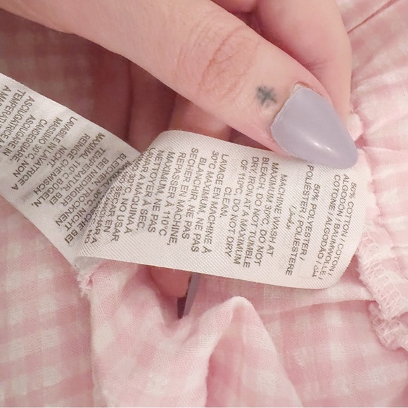 Edikted Plaid Pink and White Gingham Shorts Elastic Waist Boxer - Picture 7 of 8